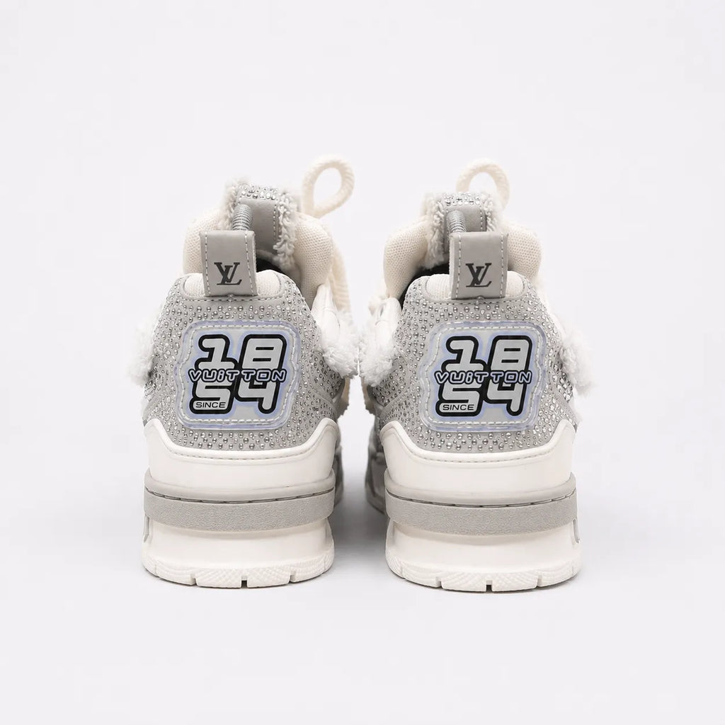 Louis Vuitton "LV Skate" Luxury Sneakers - Premium Crystal & Fur Edition