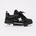 Louis Vuitton "LV Skate" Luxury Sneakers - Premium Black Crystal & Tweed Edition