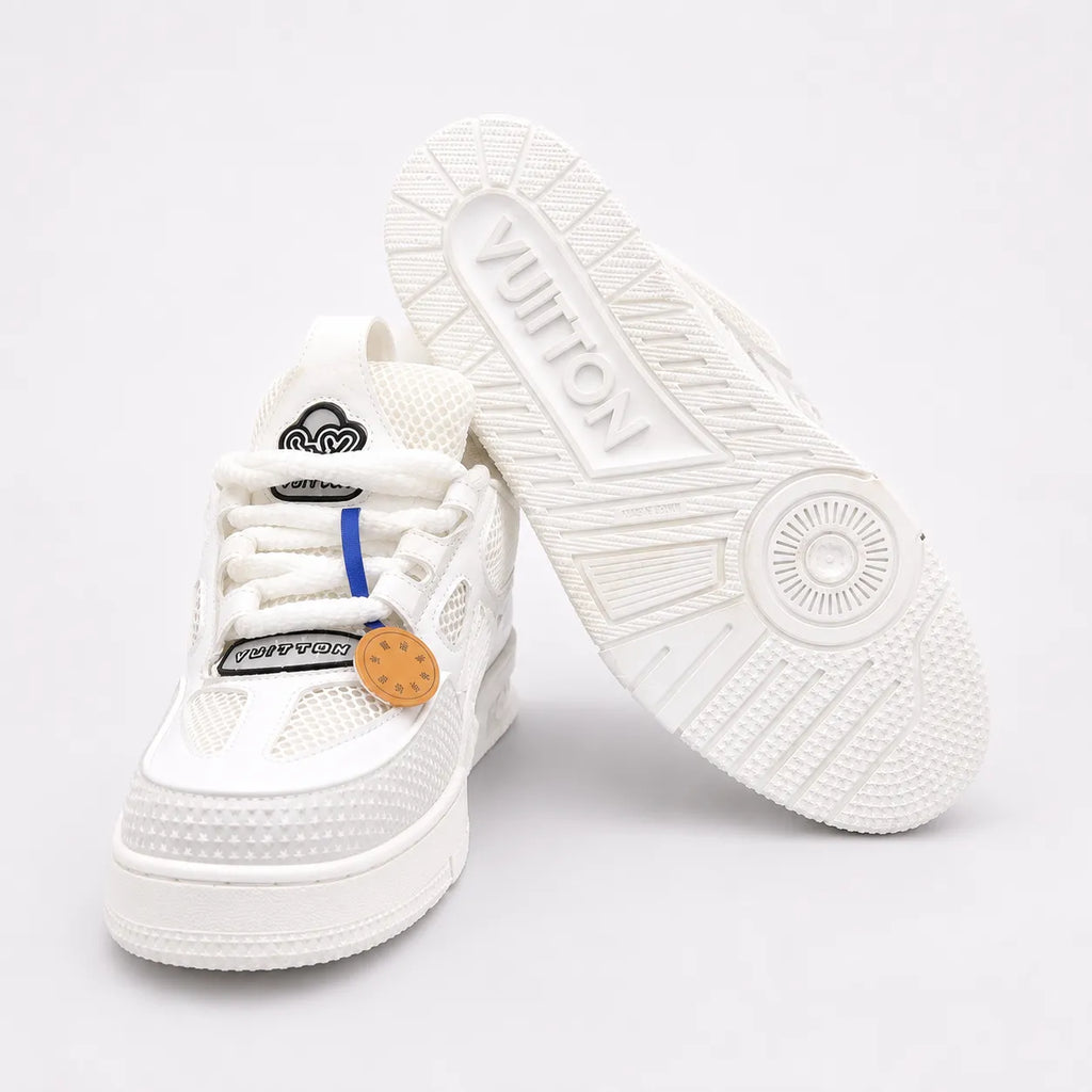 LV Skate Luxury Sneakers - Premium White Leather & Mesh Skate Shoes