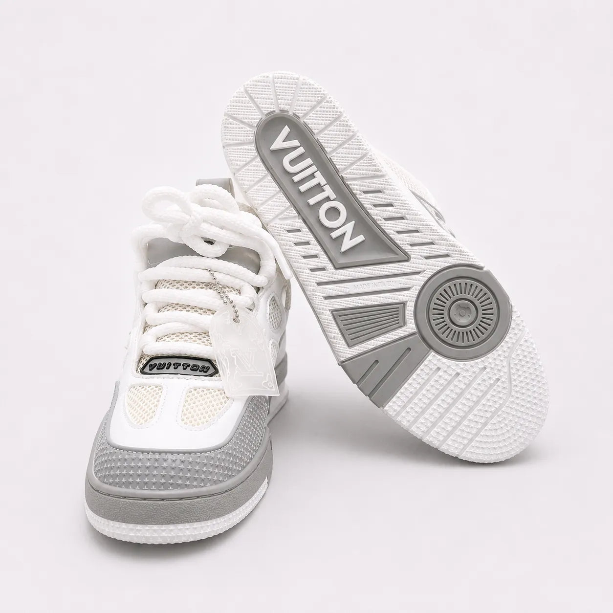 LV Skate Luxury Sneakers - Grey & White
