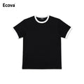 Ecova Classic Slim Fit Ringer T-Shirt - Premium Retro Fitted Tee