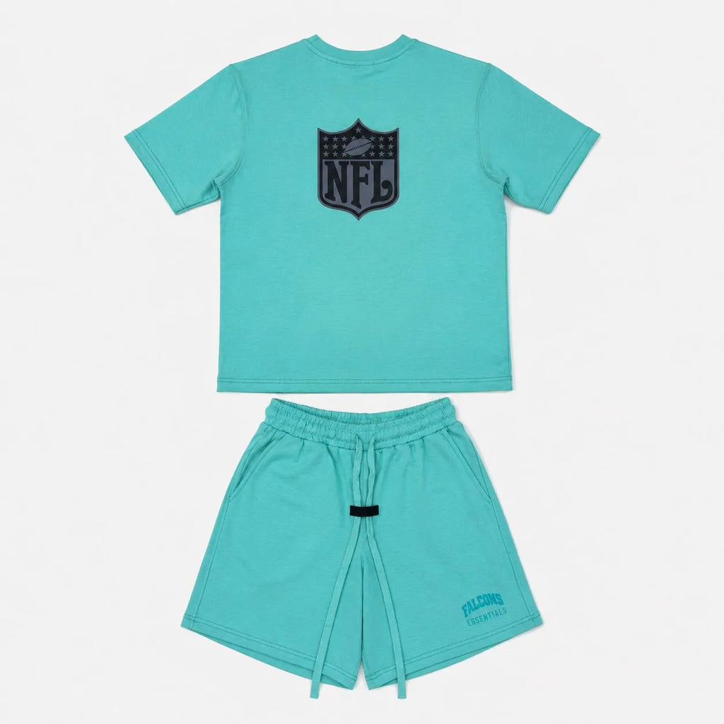 Turquoise Oversized Summer Short Set - Falcons Essentials Collection