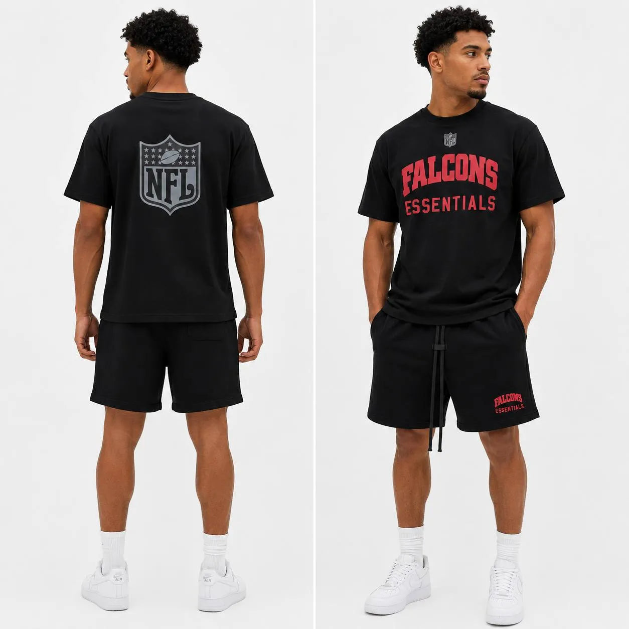 Black Falcons Essentials T-Shirt & Shorts Matching Set