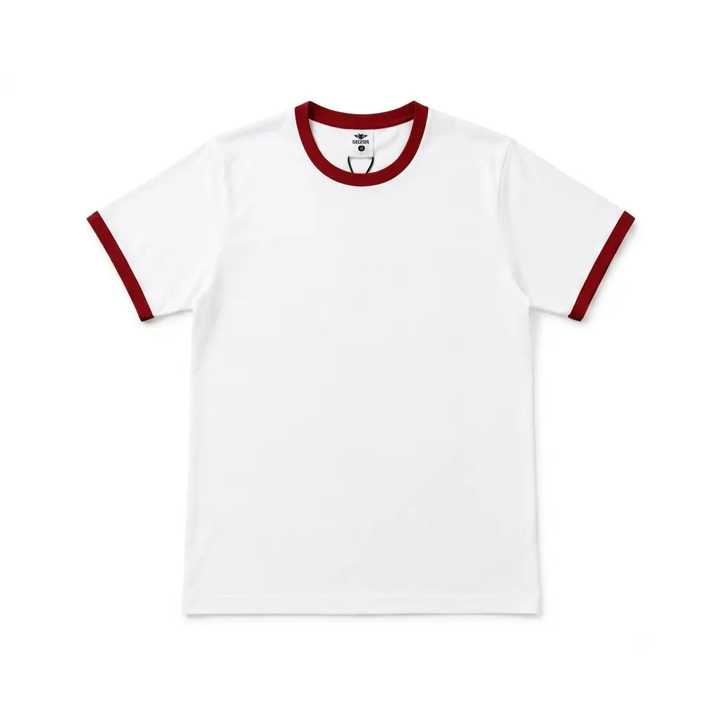 Ecova Classic Slim Fit Ringer T-Shirt - Premium Retro Fitted Tee
