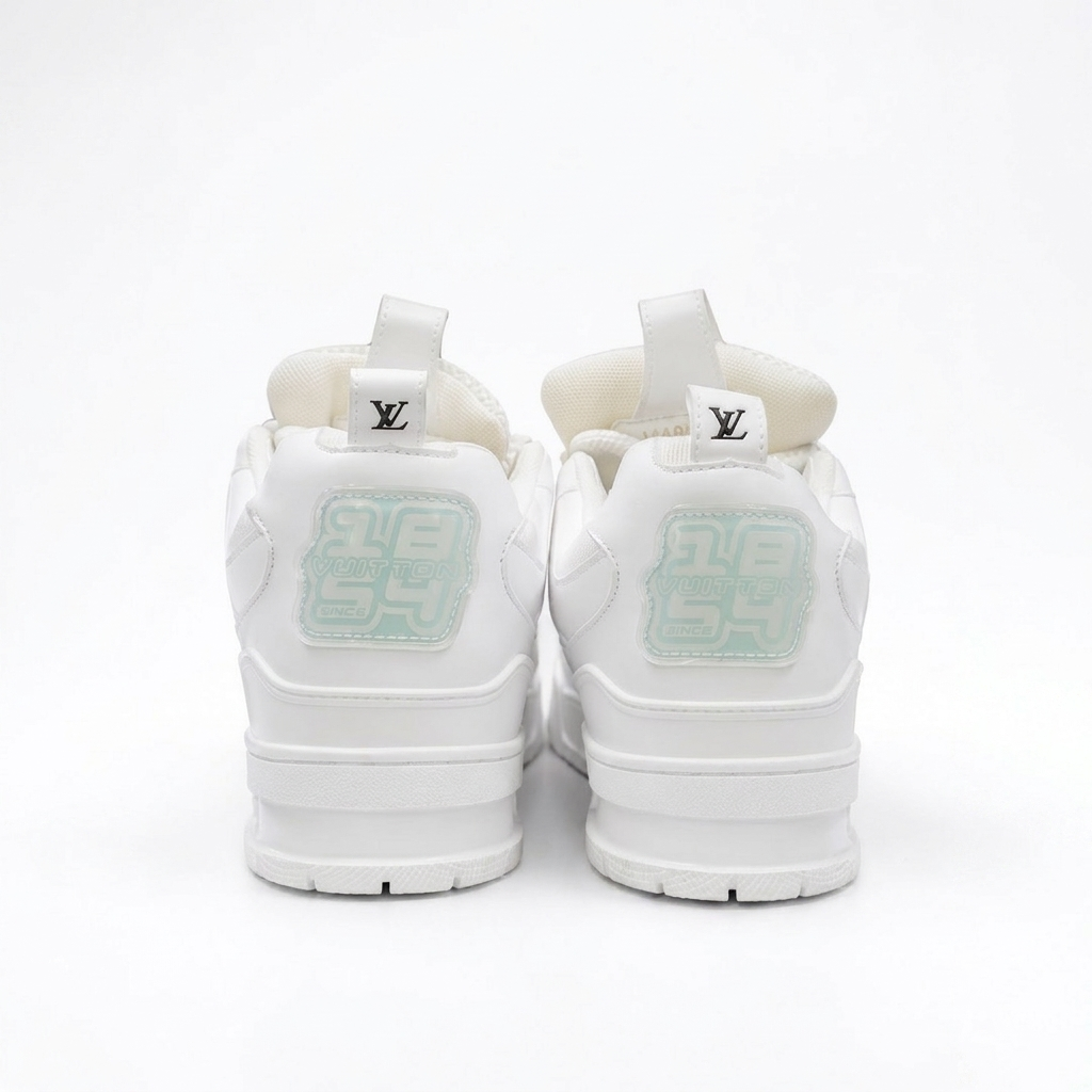 LV Skate Luxury Sneakers - Premium White Leather & Mesh Skate Shoes